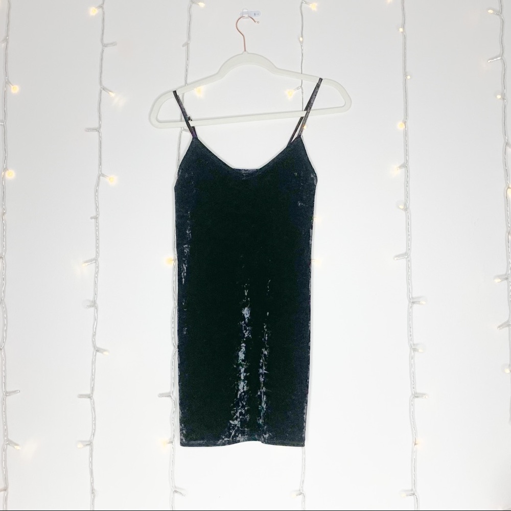 XS Black Velvet Hollister Mini Dress
